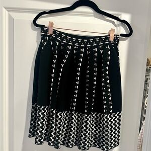 Missoni Black and White Patterned A-Line Skirt